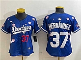 Women's Los Angeles Dodgers #37 Teoscar Hernandez Royal 2025 Tokyo Series Limited Stitched Jersey,baseball caps,new era cap wholesale,wholesale hats